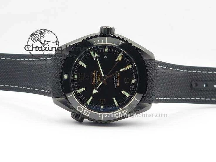 0407 Planet Ocean 45mm Real Ceramic BP-Maker Best Edition Black Dial On Nylon Rubber Strap A TopPick 8185